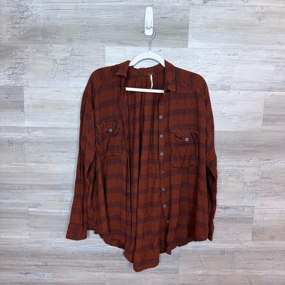 Free People Tops - Free People "We The Free" Striped Button Down